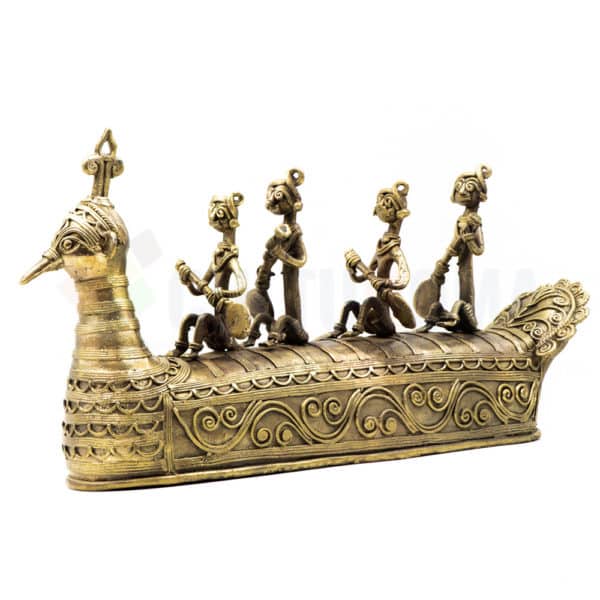 Dhokra Home Decor - Sailing boat by 4 riders