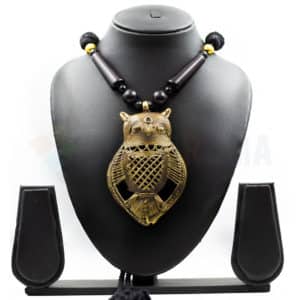 Dhokra Necklace - Owl Pendant