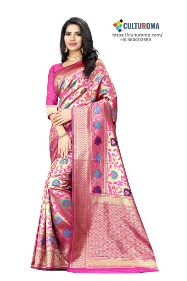 JACQUARD SILK - Saree With rich Pallu in Pink