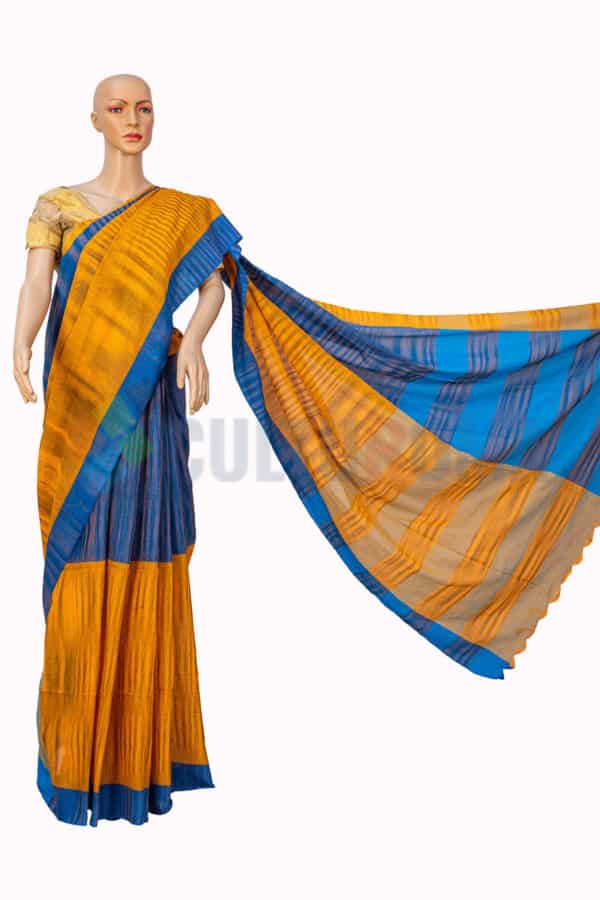Cotton Handloom - Blue and Yellow