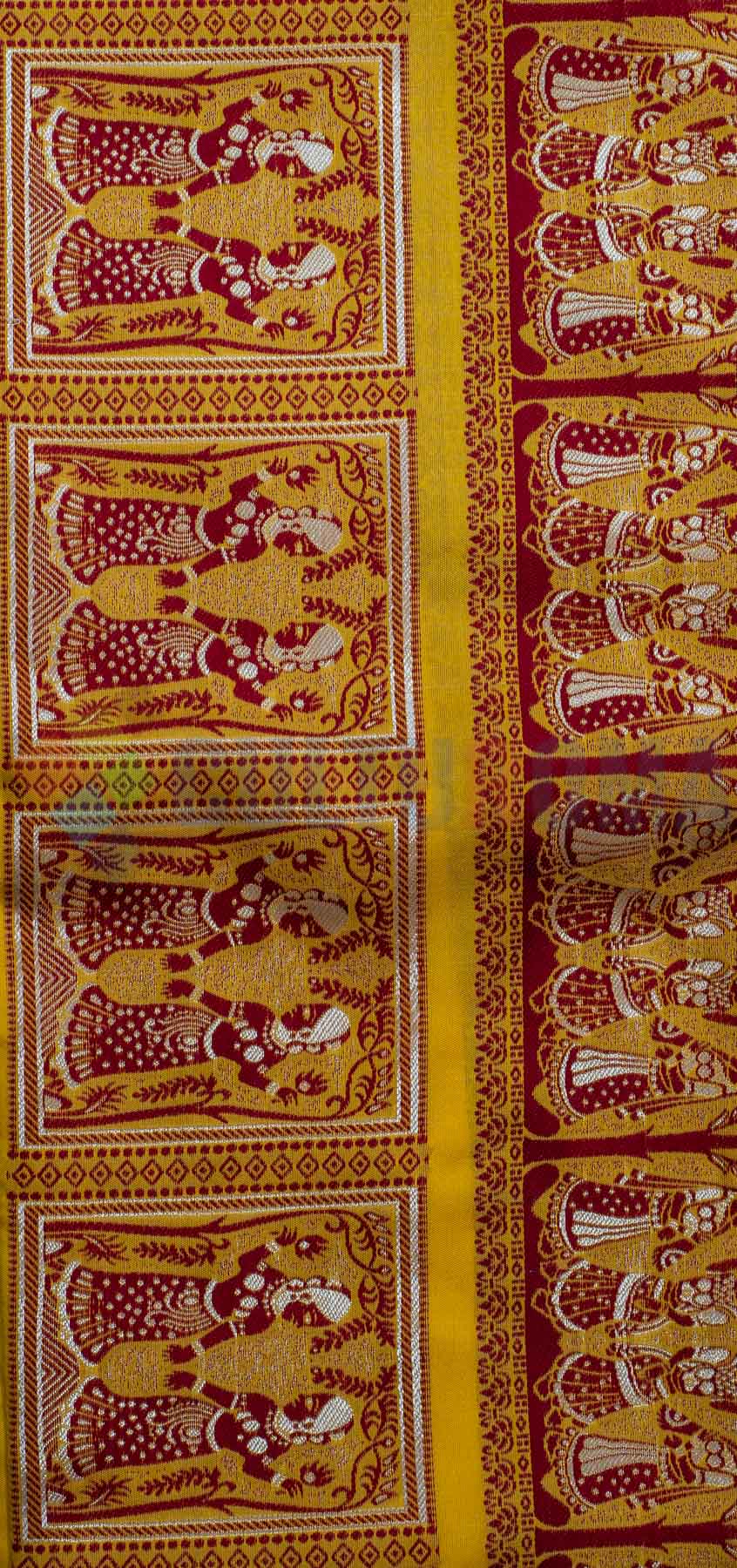 Sunflower Yellow Color Pure Baluchari Silk Saree with Meenkari Work –  IndyVogue