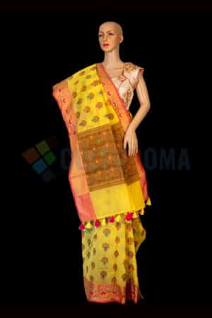 Banarasi Cotton - Handloom Yellow Saree