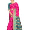 Banarasi Silk - Pure Banarasi Silk Contrast Pallu And Contrast Blouse in Pink