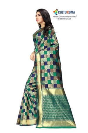 JACQUARD Silk Saree With rich Pallu And Running Matching Blouse