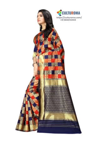 JACQUARD Silk Saree With rich Pallu And Running Matching Blouse