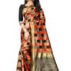 JACQUARD Silk - Saree With rich Pallu And Running Matching Blouse in Red and black