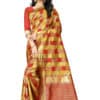 JACQUARD Silk - Saree With rich Pallu And Running Matching Blouse in Red and Yellow