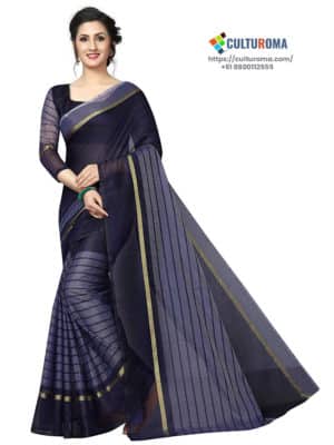 POLY COTTON - Saree in BLUE