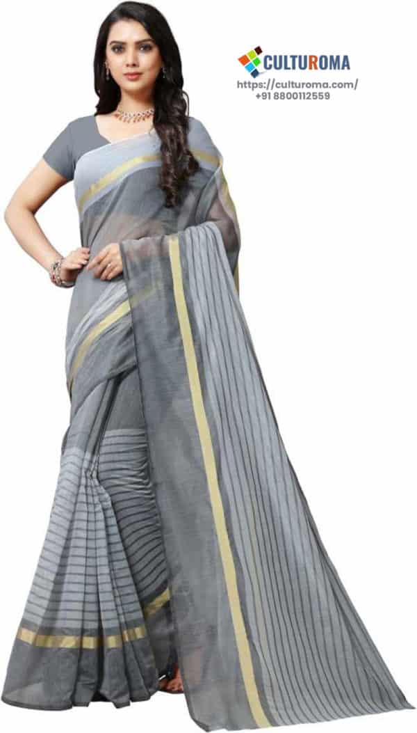 POLY COTTON - Saree in YELLOW