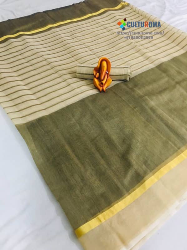 POLY COTTON - Saree in GREEN