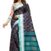 Pure LINEN - Printed Saree in NAVY BLUE