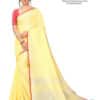 LINEN COTTON - Silver Lining Pallu And Contrast Blouse in YELLOW